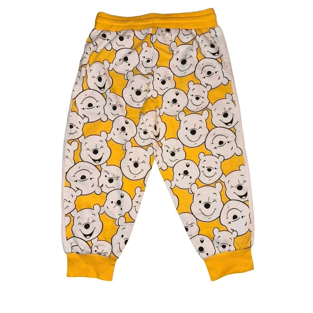 Disney Winnie The Pooh Pajama Set Yellow Sleepwear Pants Shirt Girls 2 Piece Sm - Picture 11 of 14